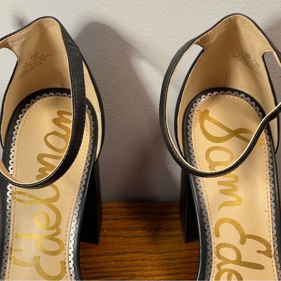 Sam Edelman Daniella Block Heel Sandal, Black Leather - Picture 14 of 14